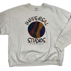 Vintage 90s Universal Studios Florida Sweatshirt Multicolor Logo‎ XL